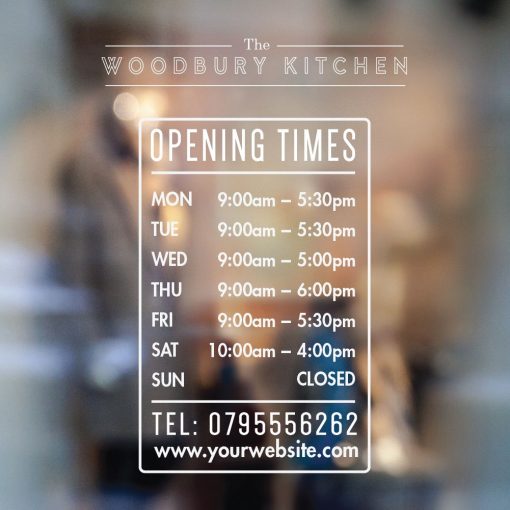 Business Hours Sign - Business Name and Hours of Operation Sign 255