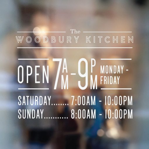 Business Hours Sign - Business Name and Hours of Operation Sign 256