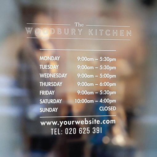Business Hours Sign - Business Name and Hours of Operation Sign 258 - Image 2