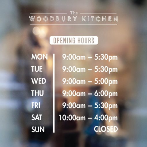 Business Hours Sign - Business Name and Hours of Operation Sign 262