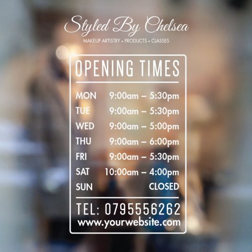 Business Hours Sign - Business Name and Hours of Operation Sign 263
