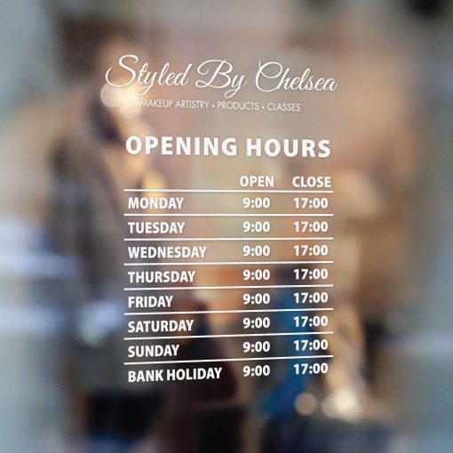 Business Hours Sign - Business Name and Hours of Operation Sign 265 - Image 2
