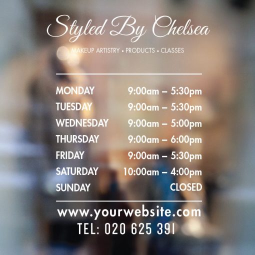 Business Hours Sign - Business Name and Hours of Operation Sign 266