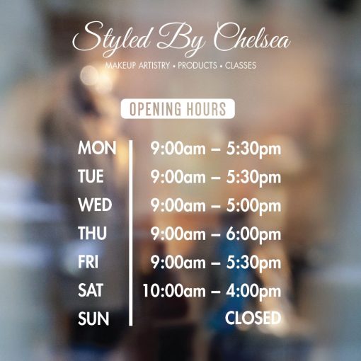 Business Hours Sign - Business Name and Hours of Operation Sign 270