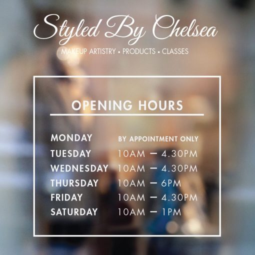 Business Hours Sign - Business Name and Hours of Operation Sign 271