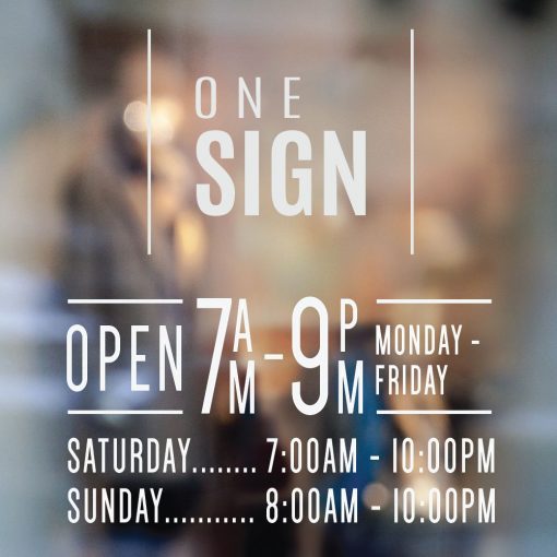 Business Hours Sign - Business Name and Hours of Operation Sign 273