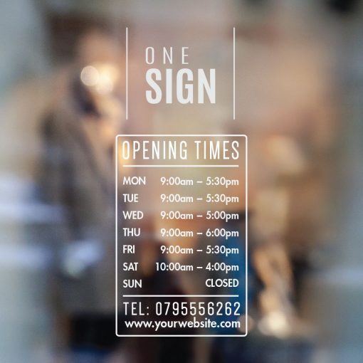 Business Hours Sign - Business Name and Hours of Operation Sign 274