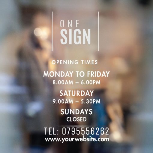 Business Hours Sign - Business Name and Hours of Operation Sign 277