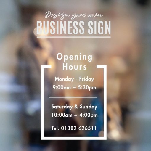 Business Hours Sign - Business Name and Hours of Operation Sign 281