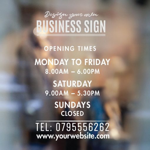 Business Hours Sign - Business Name and Hours of Operation Sign 282