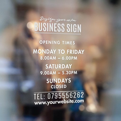 Business Hours Sign - Business Name and Hours of Operation Sign 282 - Image 2