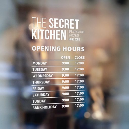 Business Hours Sign - Business Name and Hours of Operation Sign 289 - Image 2