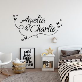 Two Name Wall Sticker 10a Decal