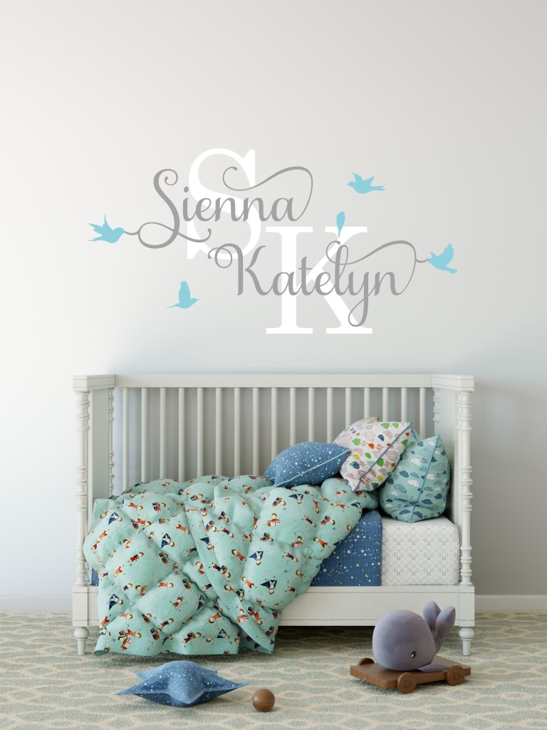 Two Name Wall Sticker 12b Decal
