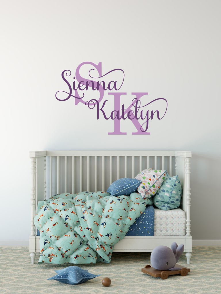 Two Name Wall Sticker 13b Decal