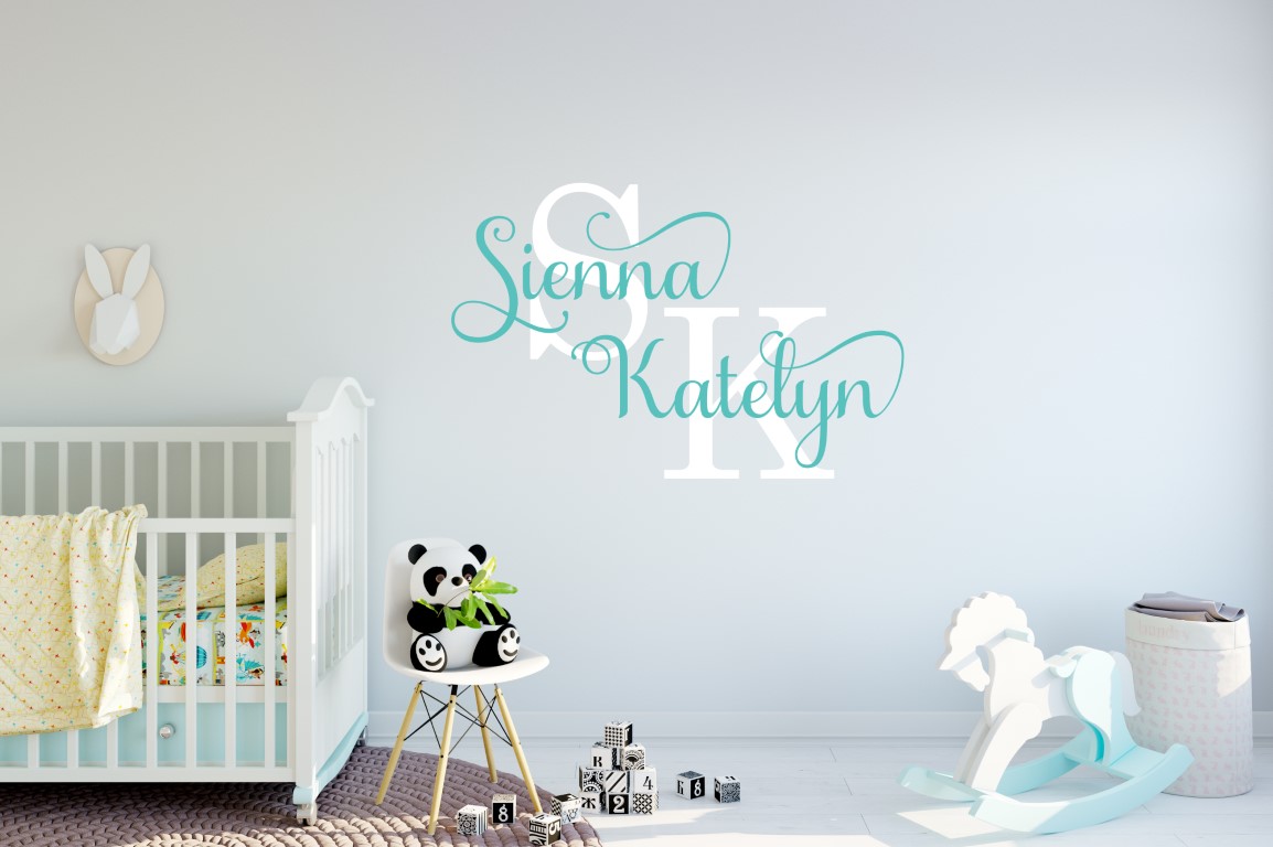 Two Name Wall Sticker 13d Decal