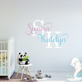 Two Name Wall Sticker 13h Decal