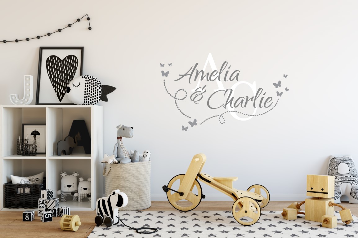 Two Name Wall Sticker 14a Decal