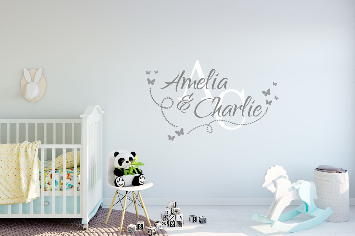 Two Name Wall Sticker 14d Decal