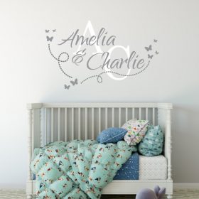 Two Name Wall Sticker 14f Decal