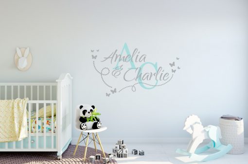 Two Name Wall Sticker 14h Decal