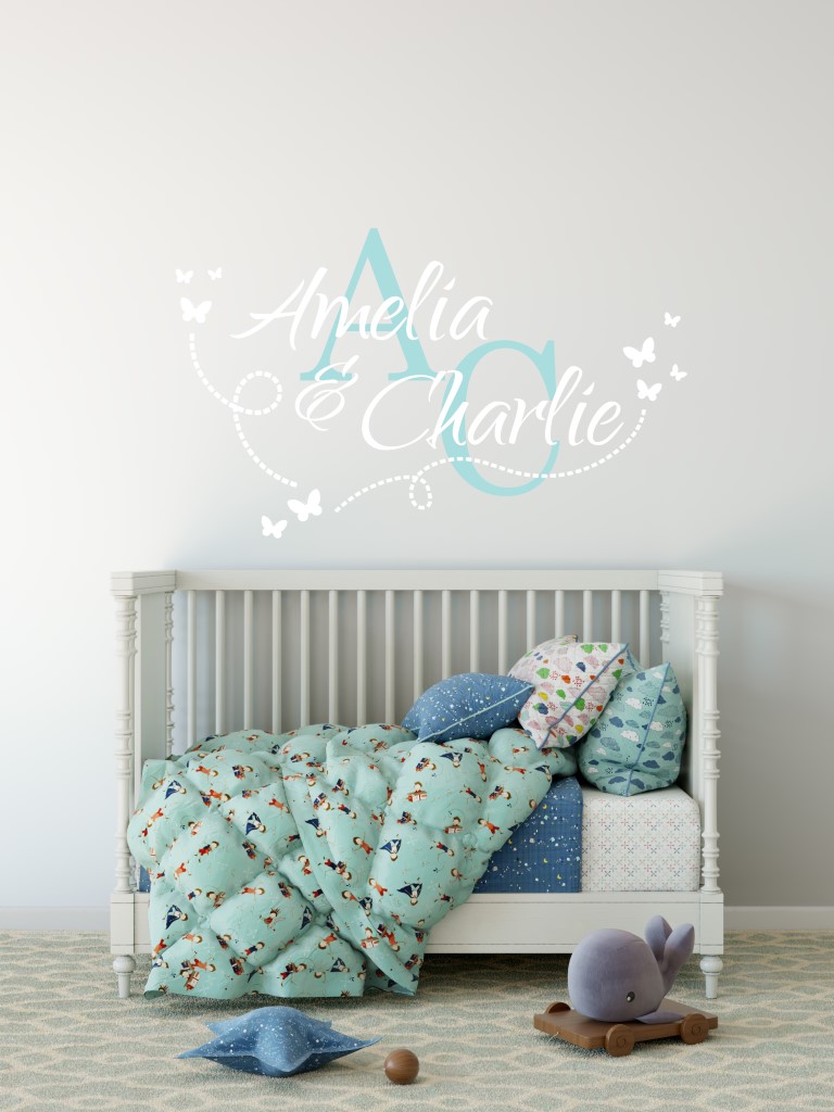 Two Name Wall Sticker 14j Decal