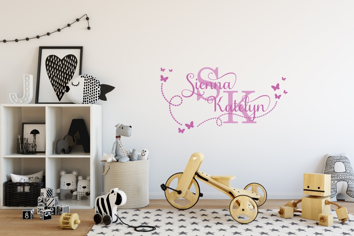 Two Name Wall Sticker 15f Decal