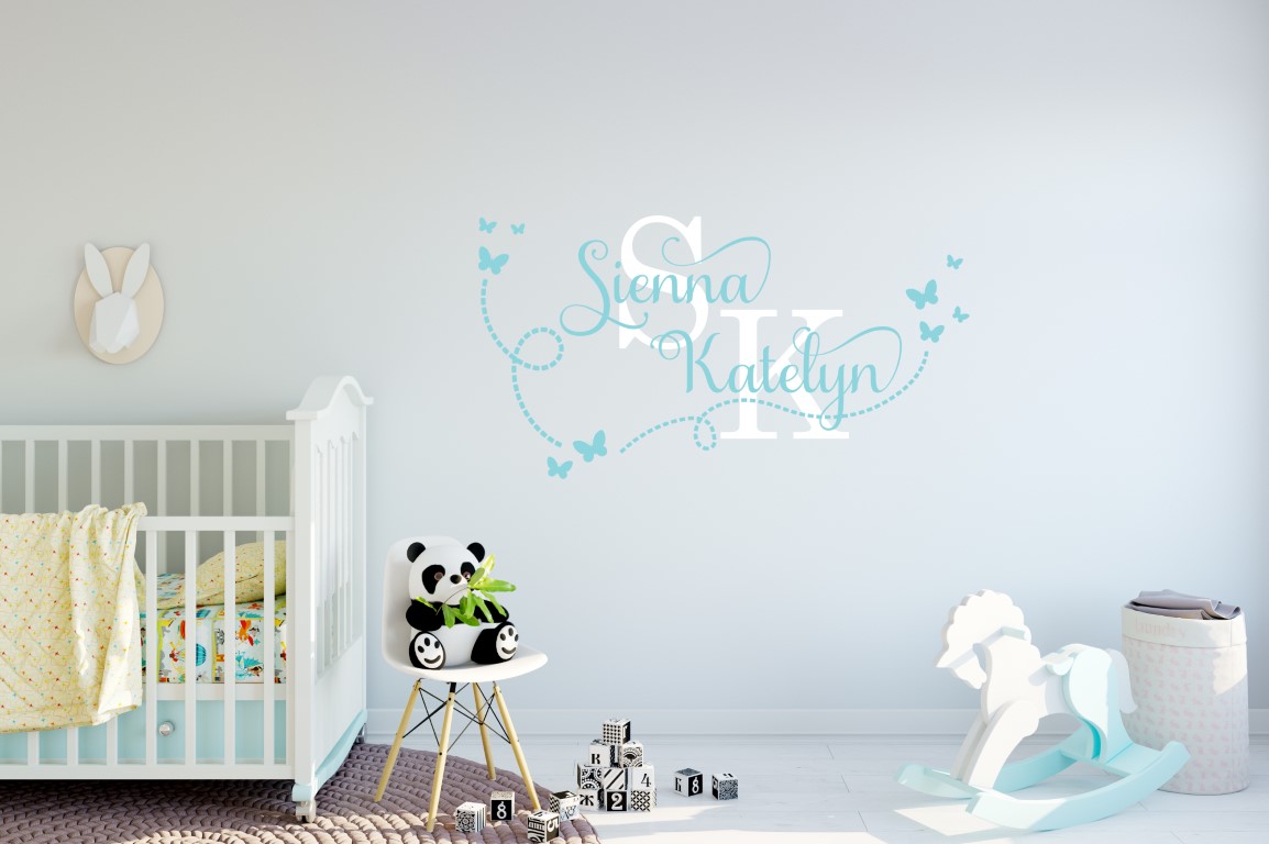 Two Name Wall Sticker 15h Decal