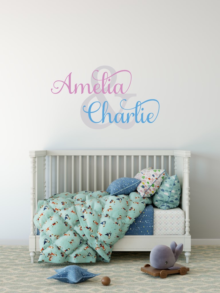 Two Name Wall Sticker 1g Decal