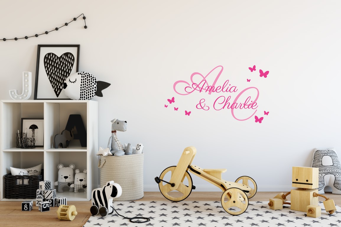 Two Name Wall Sticker 2b Decal
