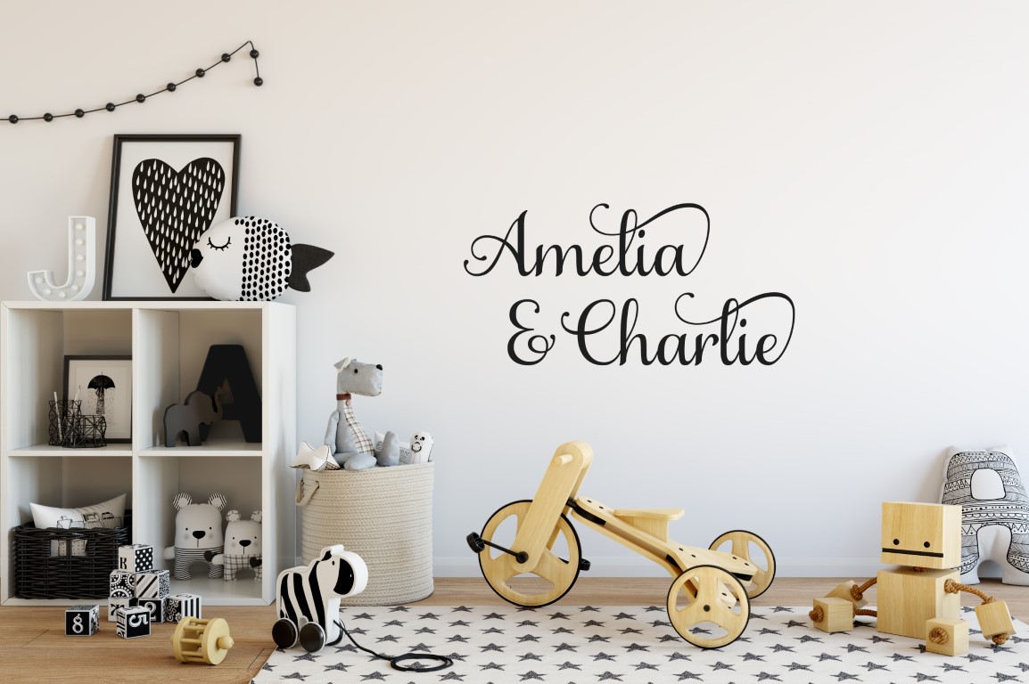 Two Name Wall Sticker 6a Decal
