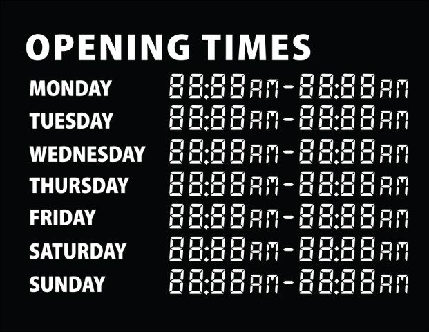 Printable Opening Times Sign v1