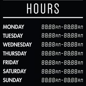 Printable Opening Times Sign v12