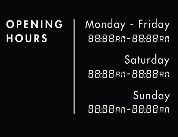 Printable Opening Times Sign v14