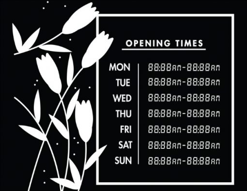 Printable Opening Times Sign v15