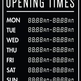 Printable Opening Times Sign v18