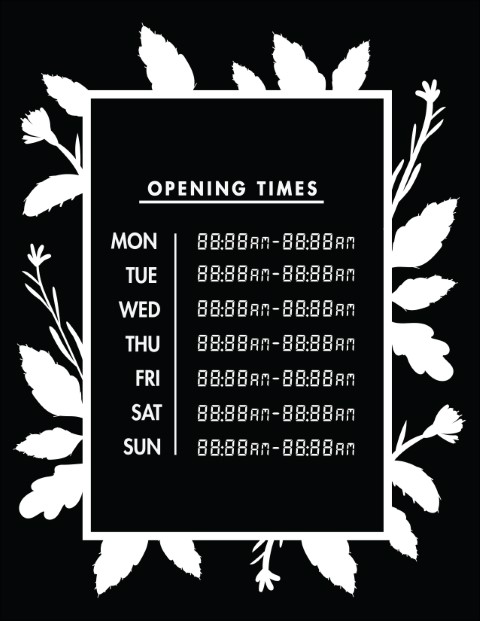Printable Opening Times Sign v19