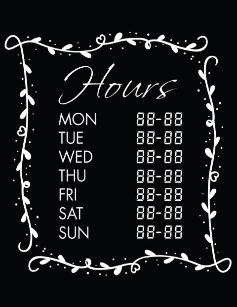 Printable Opening Times Sign v2