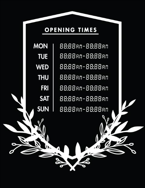 Printable Opening Times Sign v24