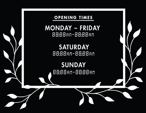 Printable Opening Times Sign v26