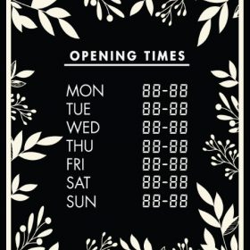 Printable Opening Times Sign v27