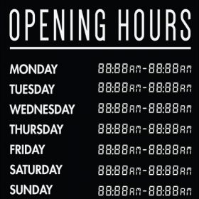 Printable Opening Times Sign v4