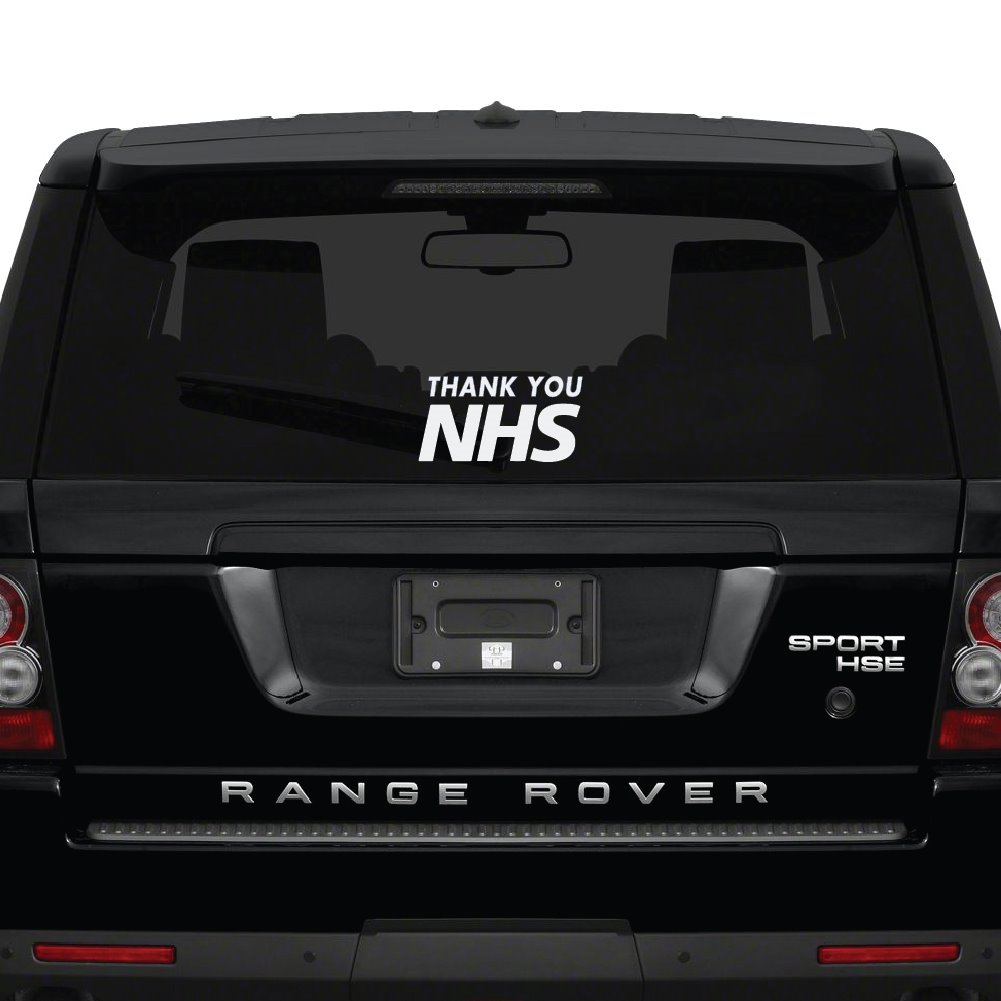 I love NHS virus Covid Thankyou CAR VAN WINDOW STICKERS !! X5 
